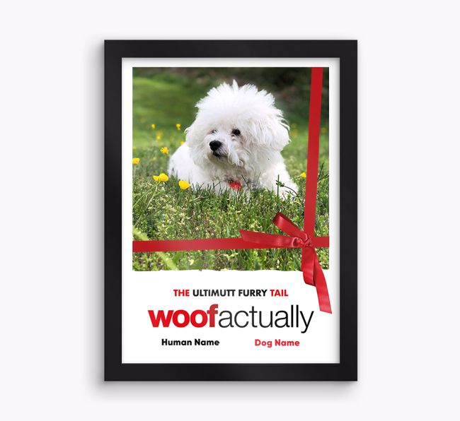 'Woof Actually' - {breedFullName} Photo Upload Framed Print 